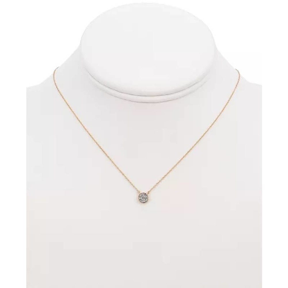 NEW! Elsie May - 14k Gold Diamond Accent Button Pendant Necklace